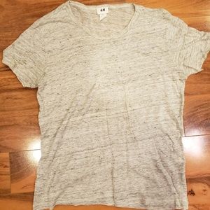 H&M Short Sleeve Slub Neck Linen T-Shirt